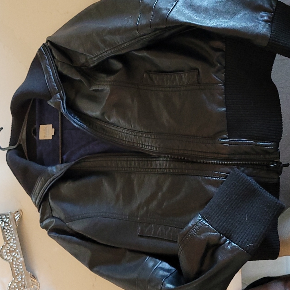 Twik faux leather bomber jacket